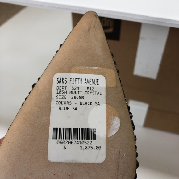 NWT Manolo Blahnik BB Black Satin Swarovski Embellished Crystal Pumps 9.5 - Picture 7 of 8